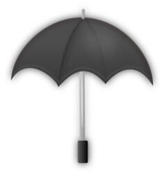 Vector clip art of grayscale umbrella