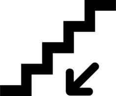 AIGA stairs'' down'' sign vector image