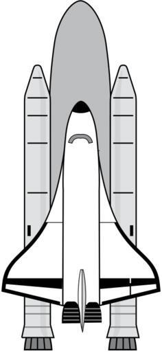 Space shuttle ready to take off vector drawing