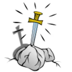 Sword in the stone RPG map symbol vector image