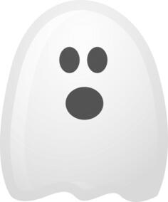 Vector illustration of cartoon ghost