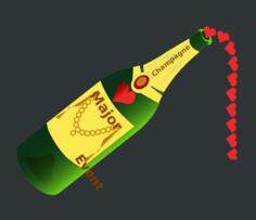 Champagne bottle vector illustration