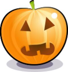 Spooky orange pumpkin vector illustration