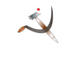 Sickle, hammer and red star vector image