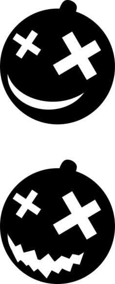 Halloween pumpkins black and white vector clip art