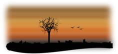 Silhouette vector clip art of fall landsape