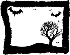 Halloween frame vector clip art