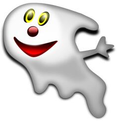 Halloween smiling ghost vector graphics