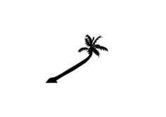 Tilted palm tree vector image