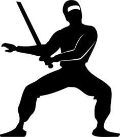 Ninja with sword vector image