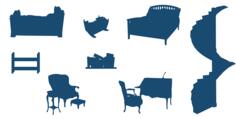 Furniture silhouettes vector image