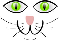 Vector clip art of cat with green eyes
