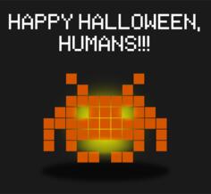 Space invaders pumpkin vector graphics