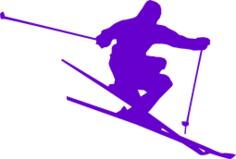 Silhouette vector drawing of skier