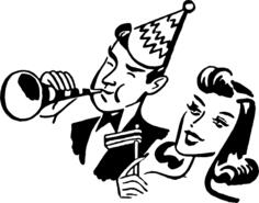 New Year's party couple vector image