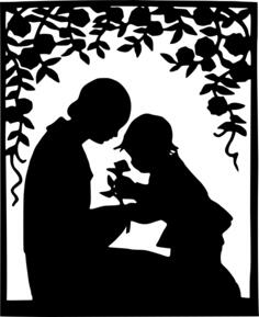 Mother and child silhouette vector image