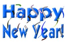 Happy New Year sign vector drawing