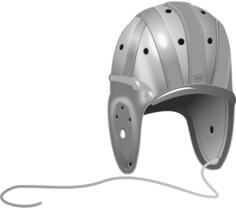 Rugby helmet grayscale vector image