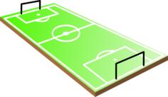 3D soccer field vector image