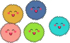 Colorful fuzzies vector clip art