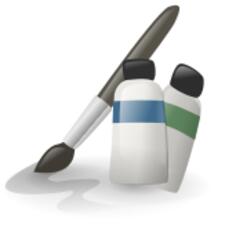Paint cans and paint brush vector illustration