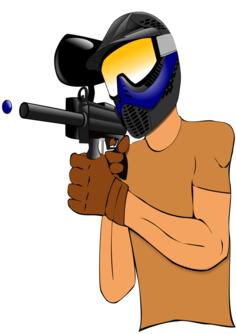 A paintball player vector drawing
