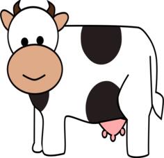 Color cartoon cow vector drawing