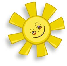 Happy sun vector drawing