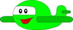 Happy green airplane vector graphics