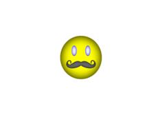 Happy emoticon with mustache vector clip art