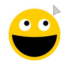 Smiley looking at mouse cursor vector illustration