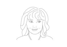 Woman's portrait line art vector drawing