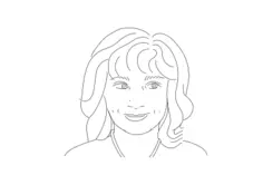 Woman's portrait line art vector drawing