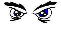 Angry woman's eyes vector drawing