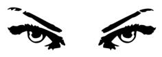 Vector clip art of evil woman's eyes