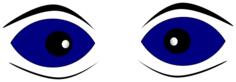 Staring blue eyes vector illustration