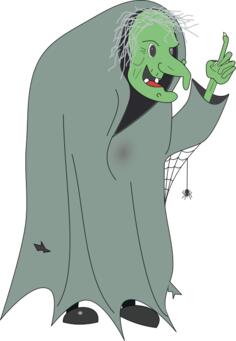 Witch in a hooded dress vector image