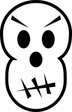 Angry Halloween skull vector clip art