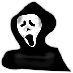 Vector image of ghost under hood