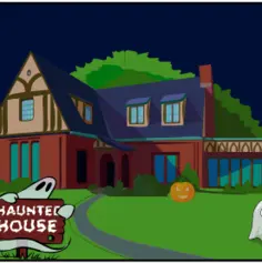 Haunted house vector drawing