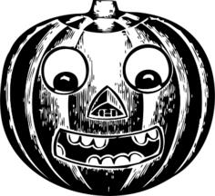 Vector clip art of jack o lantern with eyes