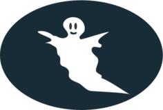 Ghost in oval silhouette vector image