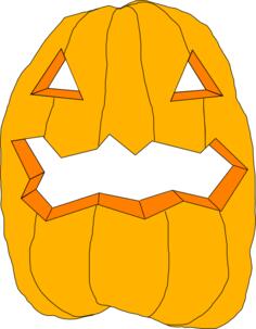 Cut Halloween pumpkin vector drawing