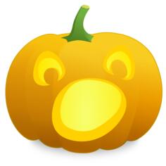Shocked pumpkin vector illustration