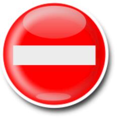 No entry traffic roadsign with reflection vector image