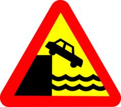 Danger quay road sign vector image