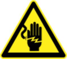 Open line wires hazard warning sign vector image