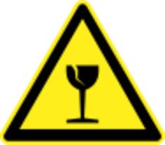 Fragile item warning sign vector image
