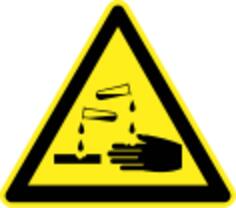Corrosive hazard warning sign vector image