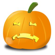 Sad pumpkin vector image